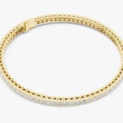 18K Gold Princess Cut Diamond Tennis Bracelet