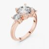 three-stone diamond engagement ring