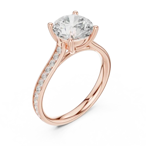 Elegant Solitaire Diamond Ring with Delicate Side