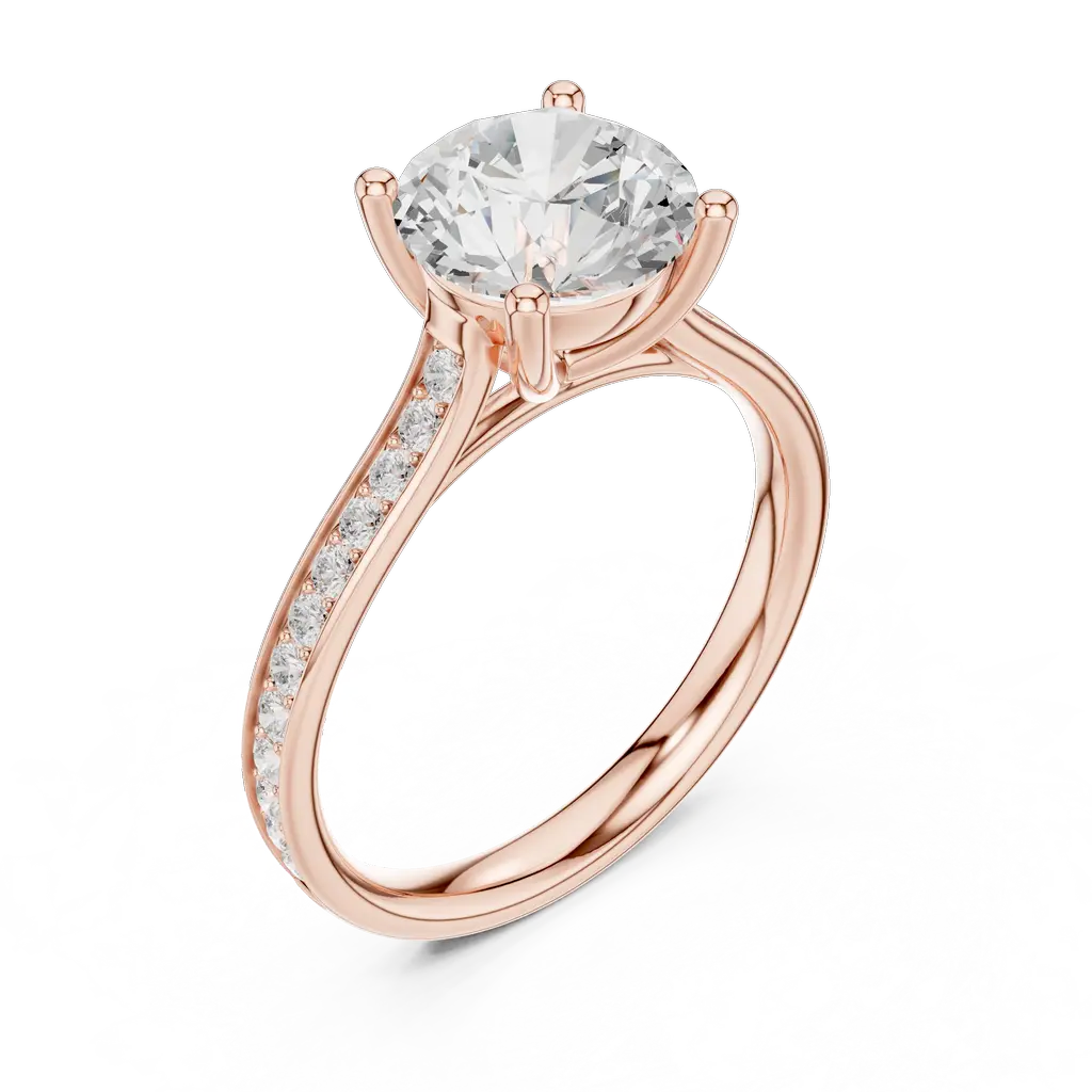 100@R-#viwe2_result Elegant Solitaire Diamond Ring with Delicate Side