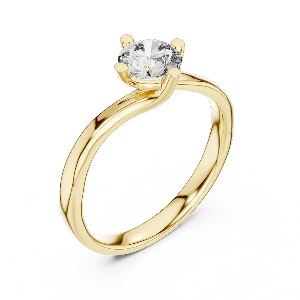 1211@Y-#viwe2_result Classic Solitaire Diamond Ring with Elegant Collet Setting gold colour