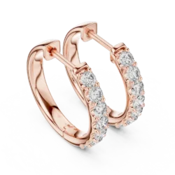 Diamond Studded Hoop Earrings