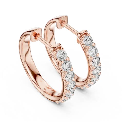 Diamond Studded Hoop Earrings