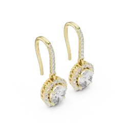 Graceful Oval Halo Earrings