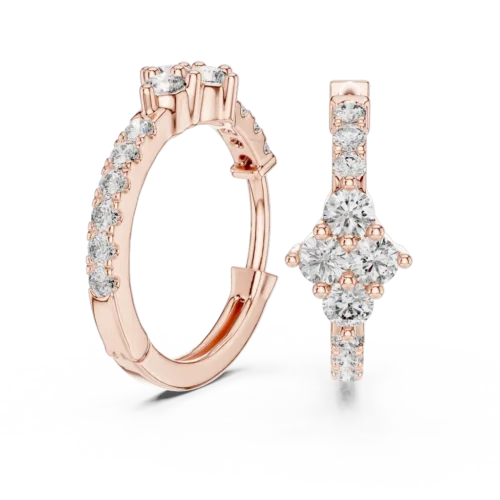 Stylish diamond earrings with 26 stones