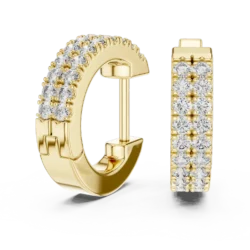 Elegant Hoop Diamond Earrings With 20 Sparkling