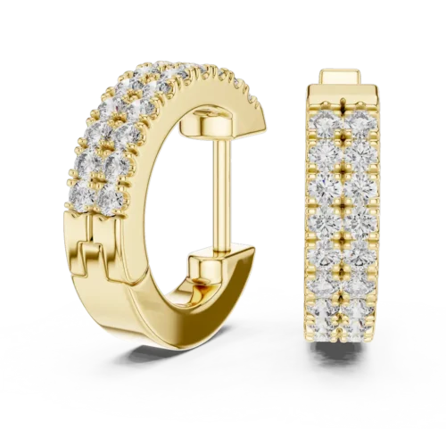 Elegant Hoop Diamond Earrings With 20 Sparkling