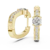 354@Y-#viwe1_result Elegant Round Diamond Hoops in Gold