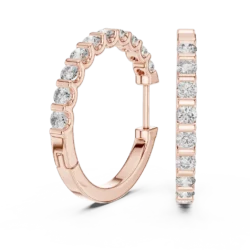 Classic Round Diamond Hoop Earrings