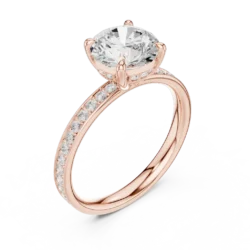 Solitaire Diamond Ring with Side Accents