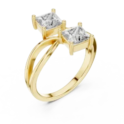 Princess-Cut Twin Diamond Ring