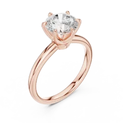 Solitaire Round Diamond Ring in Classic Collet Setting