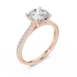 Classic Solitaire Ring with Diamond Pavé Band