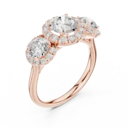 Triple Center Diamond Ring with Elegant Accent Stones