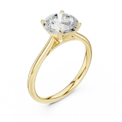 Classic Round Solitaire Ring in Collet Setting
