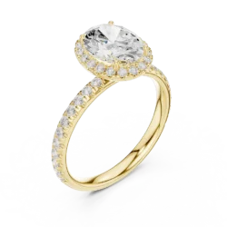 Oval Center Diamond Ring with Halo