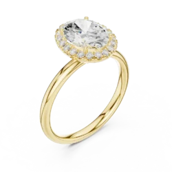 Oval Halo Diamond Ladies Ring in Elegant Finish