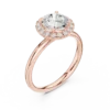 Round Diamond Halo Ring with Center Solitaire