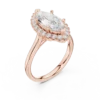 Marquise Center Ring with Round U-Cut Diamonds