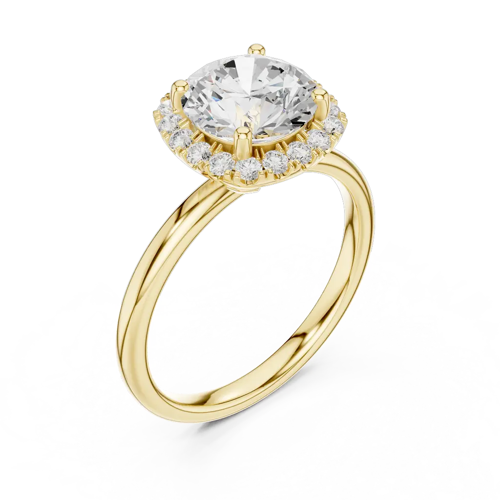 Elegant Solitaire Diamond Ring with Halo Setting