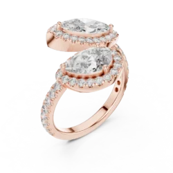 Open Band Twin Diamond Ring