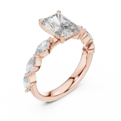 Radiant Cut Center Diamond Ring