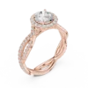 91@R-#viwe2_result Twisted Band Diamond Ring with Round Center Stone