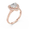 Heart-Shaped Diamond Ring with Halo Setting