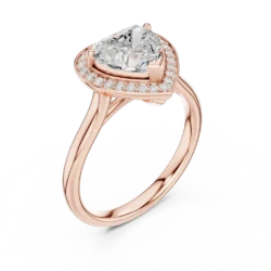 Heart-Shaped Diamond Ring with Halo Setting