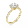 Round Solitaire Diamond Ring with Accented Band