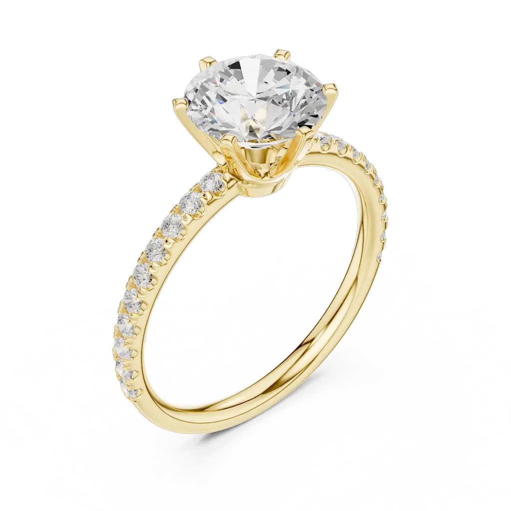 Graceful Solitaire Diamond Ring with Side Accents