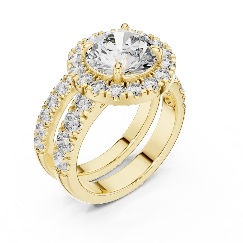 DDLR-007@Y-#viwe2_result Statement Ring with Grand Center Diamond and Triple Halo Accents