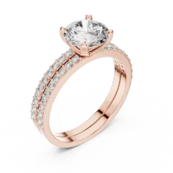 Elegant Solitaire Ring with Side Diamond Accents