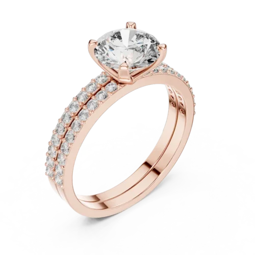Elegant Solitaire Ring with Side Diamond Accents