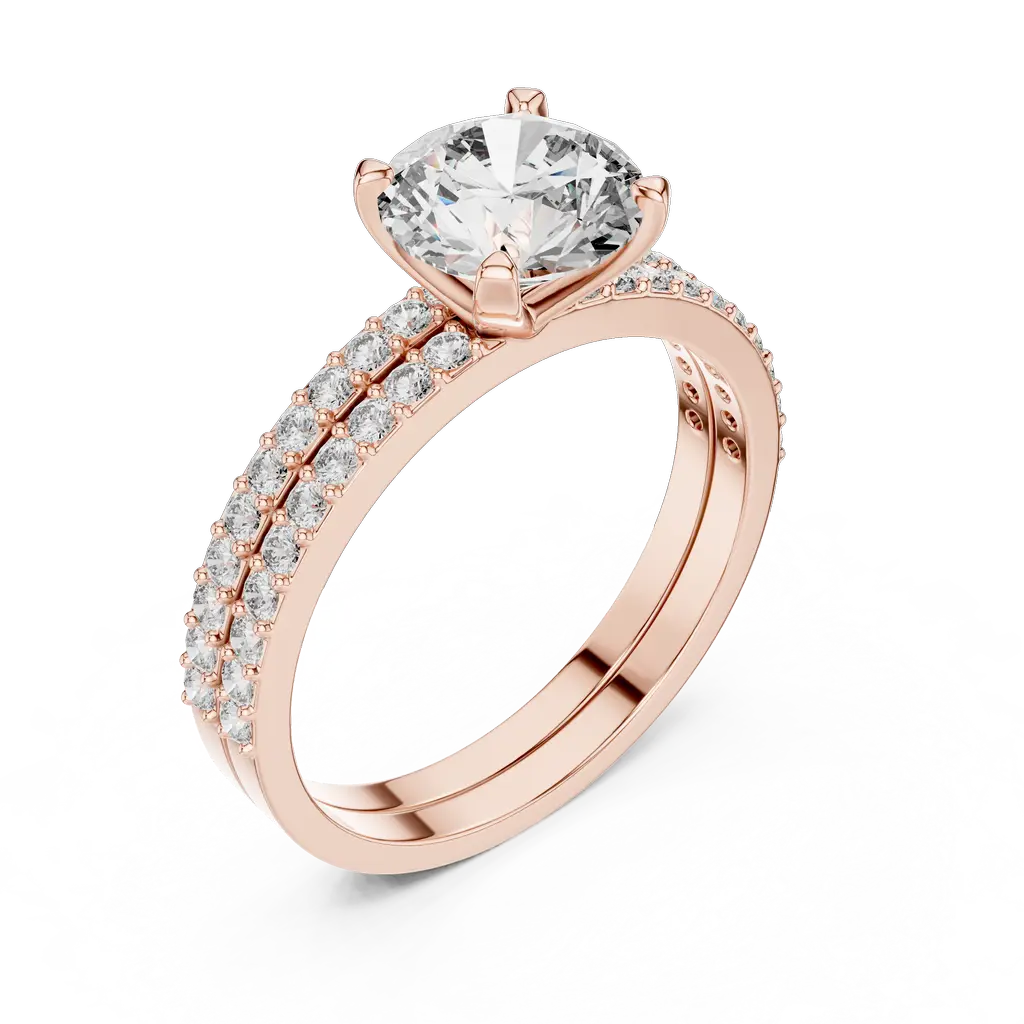 Elegant Solitaire Ring with Side Diamond Accents