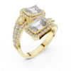 DDLR-014@Y-#viwe2_result Elegant Emerald-Cut Dual Stone Ring with Diamond Accents