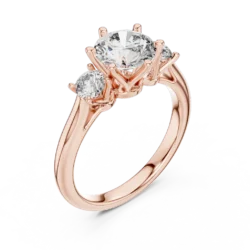 Three-Stone Round Diamond Ring with Elegant Prong Setting