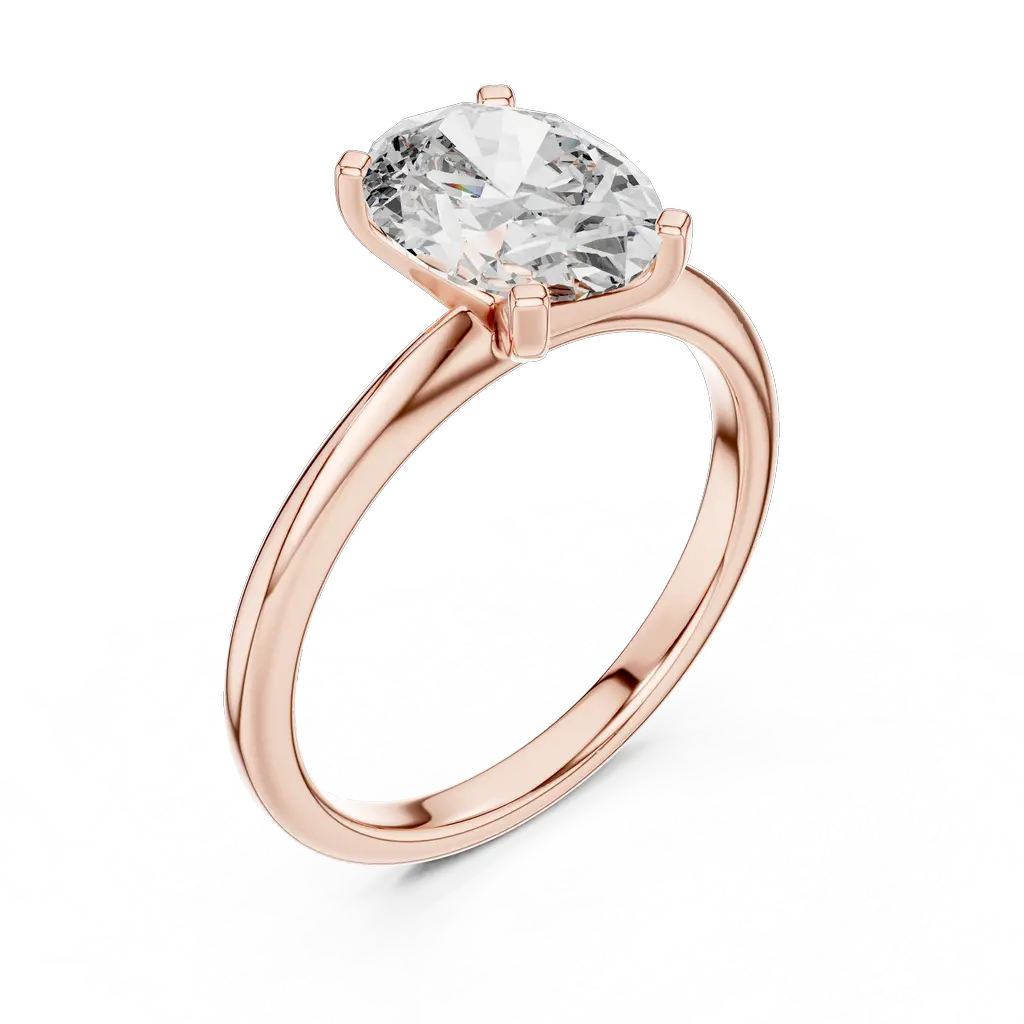 Oval Solitaire Diamond Ring