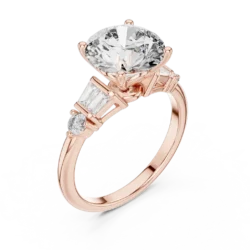 Classic Solitaire Ring with Side Diamond Accents