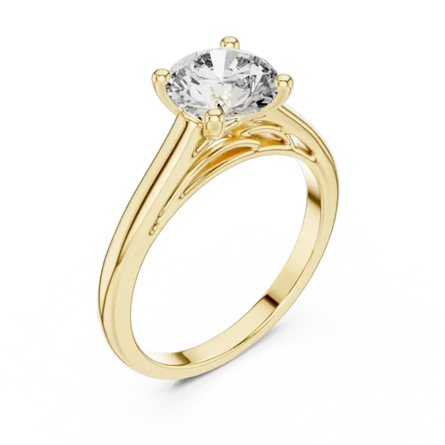 Elegant Solitaire Ring with Classic Round Diamond