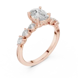 Elegant Multi-Stone Diamond Ring with Cushion