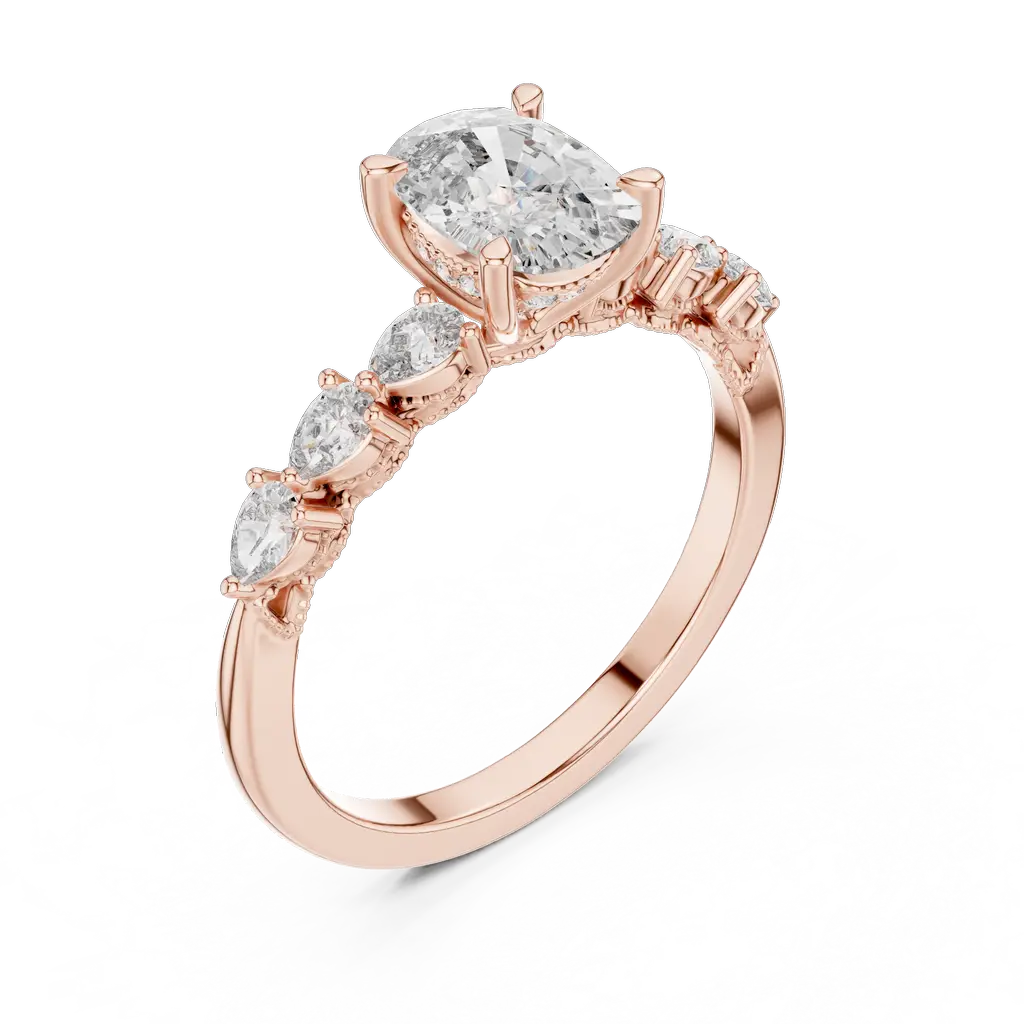 Elegant Multi-Stone Diamond Ring with Cushion