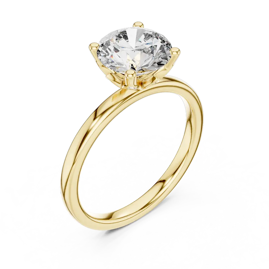 Classic Solitaire Diamond Ring with Pave Accent