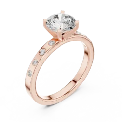 Bezel and Collet Diamond Ring with Elegant Band Design
