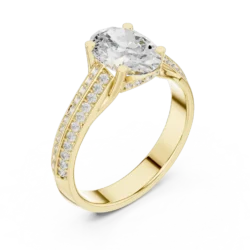 Elegant Oval Diamond LEDIS Ring with Pave