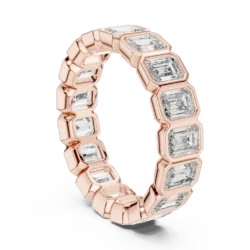 Emerald-Cut Diamond Eternity Ring in Bezel Setting