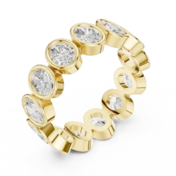 Oval Diamond Collet Set Ring in Bold Band