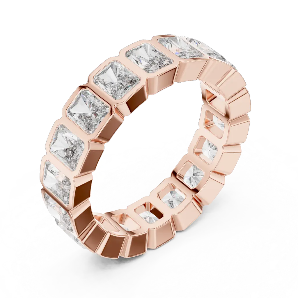 Radiant Cut Diamond Bezel Set Eternity Ring
