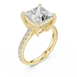 Princess Cut Diamond Ring with Accents