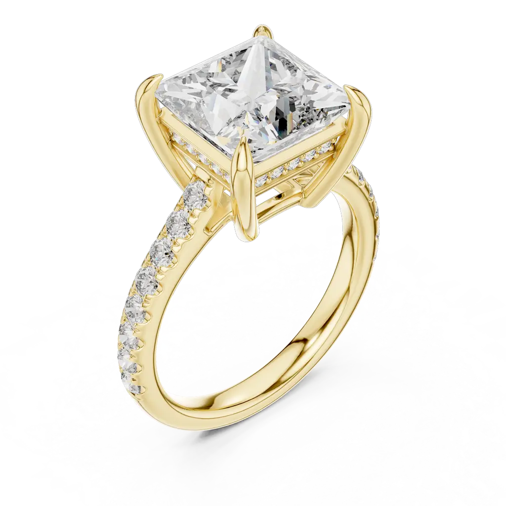 DDLR-250@Y-#viwe2_result Princess Cut Diamond Ring with Accents